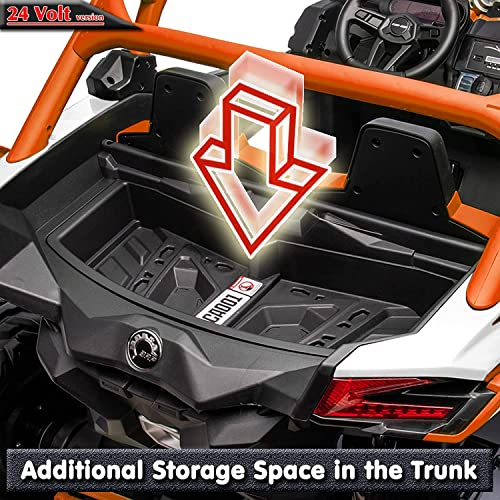 24V 2-Seater Ride On Toys for Kids Licensed CAN-AM Side by Side UTV Battery Powered Ride On Car 4WD Electric Vehicle, Remote Control, Music Play, Shift Knob, Orange from sopbost