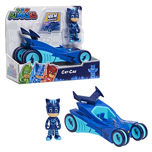PJ Masks Catboy & Cat-Car, 2-Piece Articulated Action Figure and Vehicle Set, Blue, by Just Play from Just Play