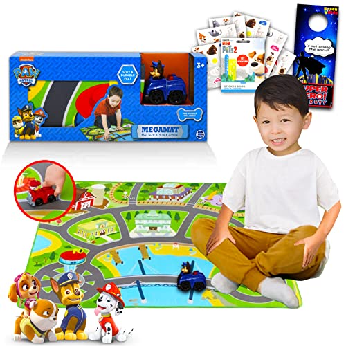 Nick Shop Paw Patrol Mega Mat with Vehicle Set for Kids - Bundle with Paw Patrol Playmat with Vehicle, Paw Patrol Stickers and More (Paw Patrol Play Mats) from TCG