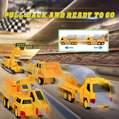 Construction Toy Trucks for 3 4 5 6 Year Old Toddler Boy Kids, Magnetic Assemble Transform Robot Play Vehicles, 15.7 inch Action Figure, Pull Back Dump Cars Birthday Gift by Forty4