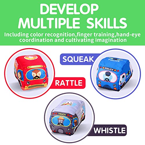 Soft Car Toy for 1 Year Old Boys and Girls(9 Vehicle and A Play Mat/Storage Bag)|Baby Toys 12-18 Months|1 Year Old Boy Birthday Gifts|Baby Toys 6 to 12 Months by Titain Creations