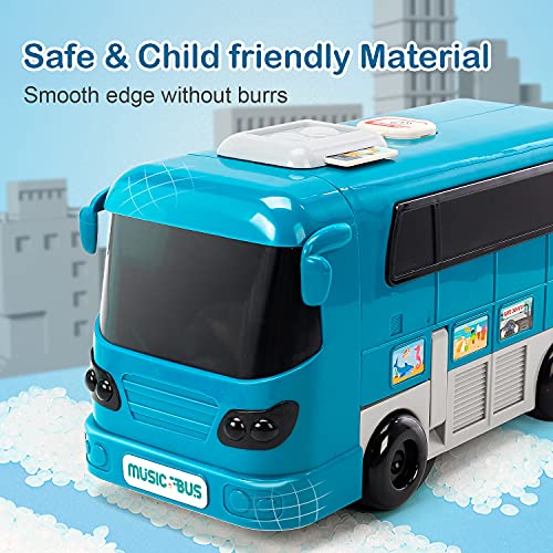 CUTE STONE Bus Car Toy, Kids Play Vehicle with Sound and Light, Simulation Steering Wheel, Musical School Bus Toy for Toddler, Educationaal Bus Driving Toy Gift for Toddlers Boys & Girls from Cute Stone