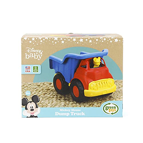 Green Toys Disney Baby Exclusive Mickey Mouse Dump Truck, Red/Blue - Pretend Play, Motor Skills, Kids Toy Vehicle. No BPA, phthalates, PVC. Dishwasher Safe, Recycled Plastic, Made in USA. from Green Toys