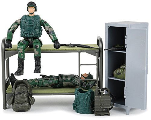 Click N' Play Military Life Living Quarters Bunk Bed 14 Piece Play Set with Accessories. from Click N' Play