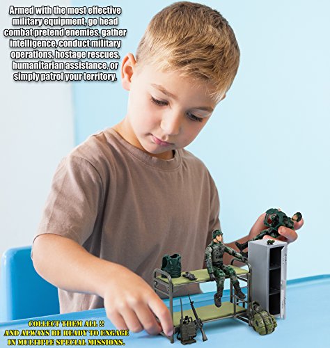 Click N' Play Military Life Living Quarters Bunk Bed 14 Piece Play Set with Accessories. from Click N' Play