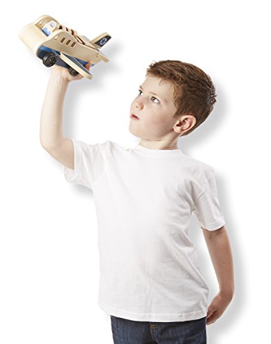 Melissa & Doug Nesting & Sorting Buildings & Vehicles & & Doug Wooden Airplane Play Set with 4 Play Figures and 4 Suitcases (9394) from 