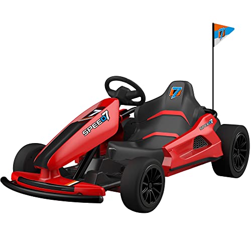 sopbost 24V Electric Drift Kart 7.5MPH High Speed Go Kart for Kids Aged 6+ Battery Powered Ride On Car Toy 2WD Motorized Go Carts Drifting Vehicle, Music Play, Red by sopbost product