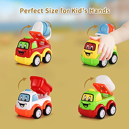 Temi Toddler Boy Toys Toys for 1 2 3 4 5 6 Year Old Boys, 5 in 1 Construction Vehicles Transport Truck Carrier Toy, Toddler Toys Age 1-2 for Boys Girls Kids Push and Go Play Vehicles Toys by Temi