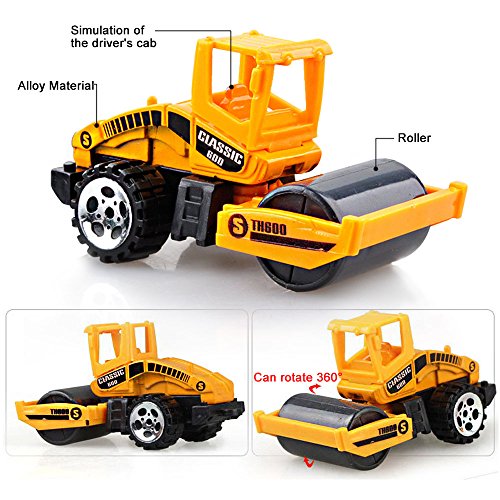 Gimilife Play Vehicles, 6 Set Toy Construction Vehicles, Assorted Trucks Mini Car Toy, Friction Powered Push & Play Engineering Vehicles for Age 3 Years and Up Boys and Girls as Gift from Gimilife