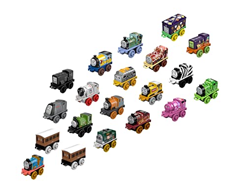 Fisher-Price Thomas and Friends Toy Train & MINIS Toy Train Pack, Set of 20 Miniature Push-Along Engines and Railway Vehicles for Preschool Pretend Playâ from 