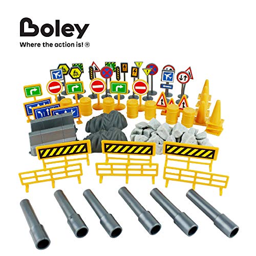 Boley 100-Piece Construction Project and Vehicles Play Set - Variety Pack of Construction Toys Cars Vehicles and Playset Toy Accessories for Boys, Girls, and Toddler Builders by Boley