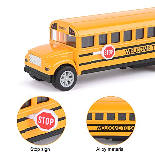Think Wing School Bus Toy for Toddlers - 5 Inch 2 Set Die-cast Play Vehicles Pull Back car for Kids from Think Wing