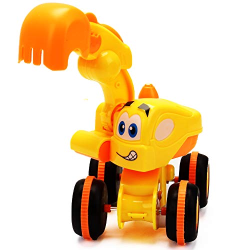 Toys for a 2 Year Old Boy - 3 Friction Powered Trucks for 2+ Year Old Boys, Push & Go Cars Cartoon Construction Vehicle Set - Toddler Boys Toys & Toy Trucks, Play Pull Back Car by MOBIUS Toys
