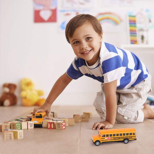 Think Wing School Bus Toy for Toddlers - 5 Inch 2 Set Die-cast Play Vehicles Pull Back car for Kids from Think Wing