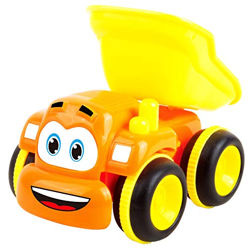 Toys for a 2 Year Old Boy - 3 Friction Powered Trucks for 2+ Year Old Boys, Push & Go Cars Cartoon Construction Vehicle Set - Toddler Boys Toys & Toy Trucks, Play Pull Back Car by MOBIUS Toys