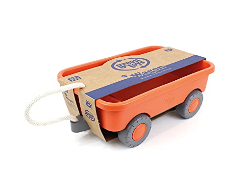 Green Toys Wagon, Orange - Pretend Play, Motor Skills, Kids Outdoor Toy Vehicle. No BPA, phthalates, PVC. Dishwasher Safe, Recycled Plastic, Made in USA. from Green Toys