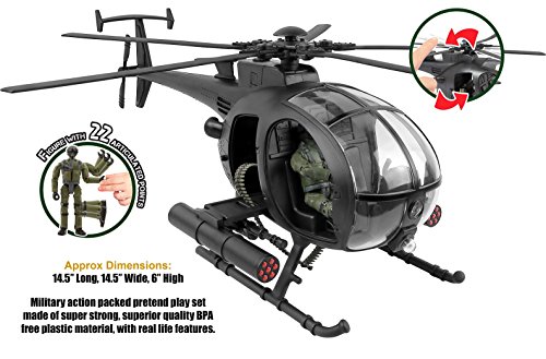 Click Nâ Play Military Attack Combat Helicopter 20 Piece Play Set with Accessories. by Click N" Play
