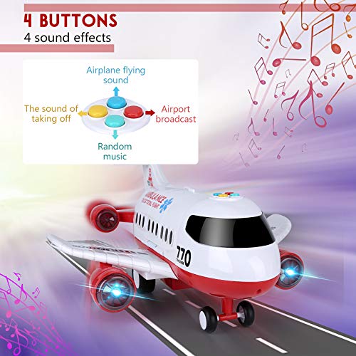 Airplane Toy, Kids Airplane Toys for 3 4 5 6 Year Old Boys Girls Toddlers, Ambulance Aircraft Vehicle Play Set with 6 Rescue Trucks from Acksonse