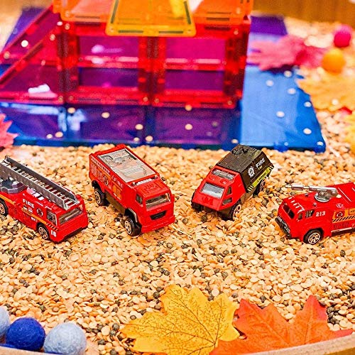 JQGT 6 in 1 Pocket Fire Engine Truck Rescue Vehicle Toy Play Set for Kids Toddlers Mini Action Fire Truck Toy by JQGT Trading
