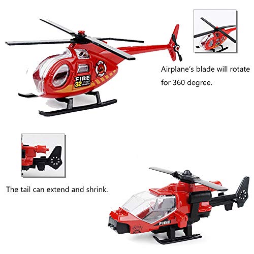 JQGT 6 in 1 Pocket Fire Engine Truck Rescue Vehicle Toy Play Set for Kids Toddlers Mini Action Fire Truck Toy by JQGT Trading