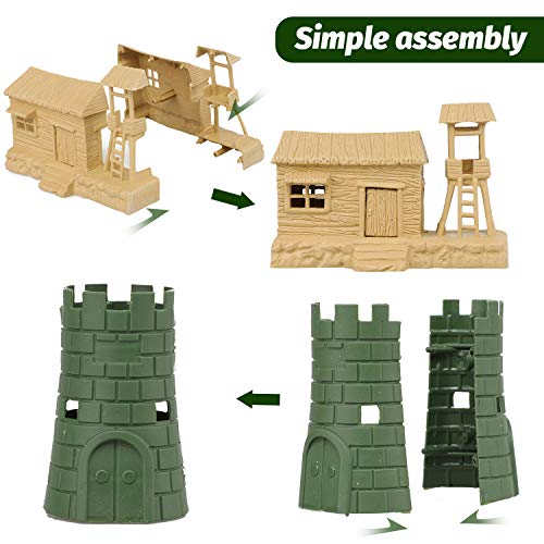 TOY Life Plastic Army Men Plus Die Cast Military Toy Vehicles Play Set | 95pc Piece Army Toys Gift Set for Boys | Includes Toy Soldiers Army Base Toy Props Plus 4 Diecast Military Toy Vehicles by Toy Life