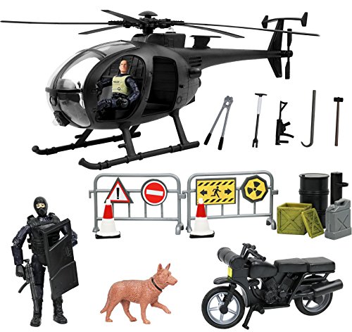 Click Nâ Play Military SWAT Elite Unit Rescue Helicopter 26 Piece Play Set with Accessories. by Click N' Play