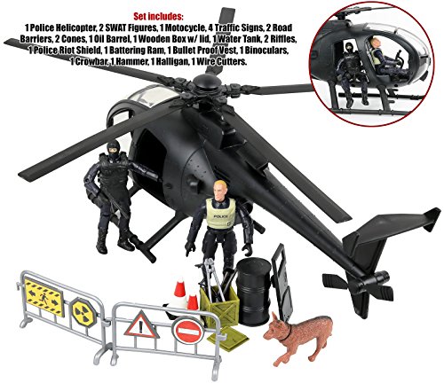 Click Nâ Play Military SWAT Elite Unit Rescue Helicopter 26 Piece Play Set with Accessories. by Click N' Play
