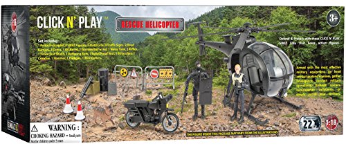 Click Nâ Play Military SWAT Elite Unit Rescue Helicopter 26 Piece Play Set with Accessories. by Click N' Play