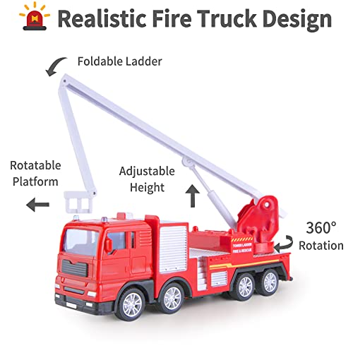 iPlay, iLearn Kids Fire Trucks Toy, Boys Firefighter Play Vehicles, Fire Station Set, Ladder Truck, Toddlers Emergency Rescue Firetruck, Fireman Toys, Birthday Gifts for Age 3 4 5 Year Old Children from iPlay, iLearn