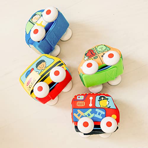 Melissa & Doug K's Kids Pull-Back Vehicle Set - Soft Baby Toy Set With 4 Cars and Trucks and Carrying Case from Melissa & Doug