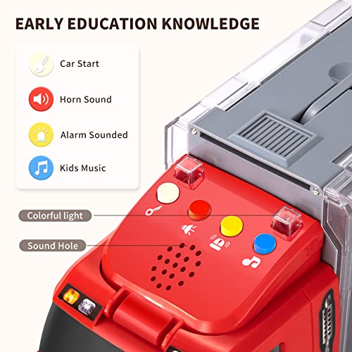 Toddler Toys for 3-9 Years Old Boys Die-cast Emergency Fire Rescue Vehicle Double Side Transport Car Toy Set W/Play Mat, Alloy Metal Fire Truck Gifts for Age 3 4 5 6 Kids Boys Girls Birthday Party by TEMI