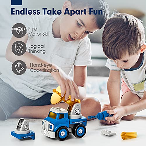 CubicFun Take Apart Robot Toys Vehicle Set 5 in 1 Construction Toys for 5 Year Old Boys STEM Toys Vehicles Transform into Robot for Kids Toys for 6 7 Year Old Boys Kids Building Toys Ages 5+ from CubicFun