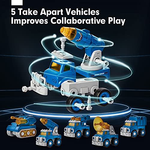 CubicFun Take Apart Robot Toys Vehicle Set 5 in 1 Construction Toys for 5 Year Old Boys STEM Toys Vehicles Transform into Robot for Kids Toys for 6 7 Year Old Boys Kids Building Toys Ages 5+ from CubicFun