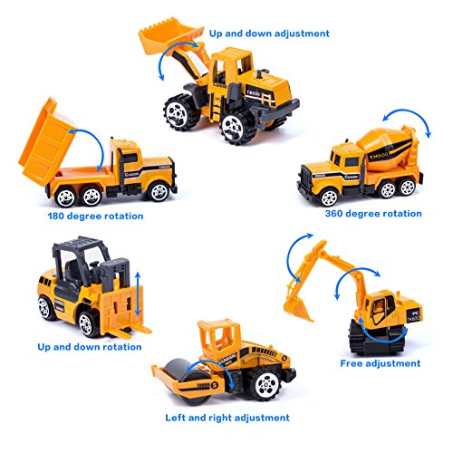 Oumoda 11 in 1 Transport Car, Die-cast Construction Truck Vehicle Car Toy Set Play Vehicles in Carrier Truck, Vehicles Toys Gifts for Age 6 + Years Old Kids, Boys and Girls by Oumoda