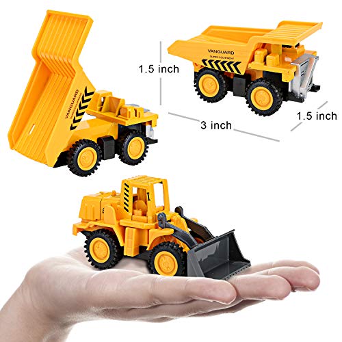 Construction Vehicles Truck Toys Set with Play Mat, Mini Engineering Diecast Trucks Pull Back cars, Alloy Metal Car Play Set with 6 Road Signs, 4 Trucks and Play Mat, Toy Trucks for Toddlers, Kids from SunbriloStore