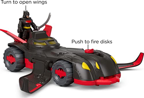 Imaginext DC Super Friends Batman Toy Car, Ninja Armor Batmobile, Transforming Vehicle with Batman Figure & Play Pieces for Preschool Kids from Fisher-Price