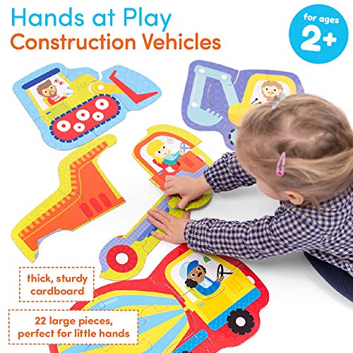 Banana Panda - Hands at Play Construction Vehicles - Jigsaw Puzzle Set - includes 4 Large Progressive Puzzles for Kids Ages 2 Years and Up from Banana Panda