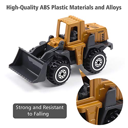 DigHealth Construction Vehicles Toys Set with 32Ã28 Inches Play Mat, 8 Mini Alloy Engineering Trucks and 7 Road Signs, Excavator and Dumper Truck Toy Gift for 3 4 5 6 7 Years Old Kids, Boy and Toddler from WYX