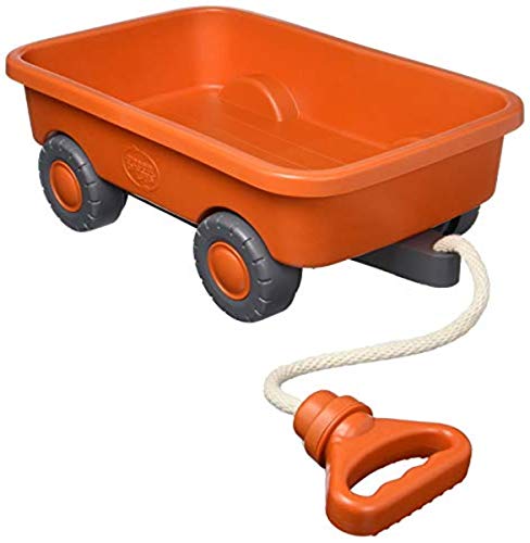 Green Toys Wagon, Orange CB - Pretend Play, Motor Skills, Kids Outdoor Toy Vehicle. No BPA, phthalates, PVC. Dishwasher Safe, Recycled Plastic, Made in USA. by Green Toys