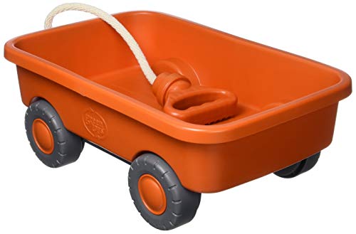Green Toys Wagon, Orange CB - Pretend Play, Motor Skills, Kids Outdoor Toy Vehicle. No BPA, phthalates, PVC. Dishwasher Safe, Recycled Plastic, Made in USA. by Green Toys