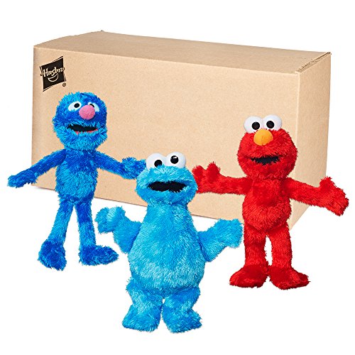 Sesame Street Plush Bundle featuring Elmo, Cookie Monster and Grover, Ages 12 months and up (Amazon Exclusive) from Hasbro