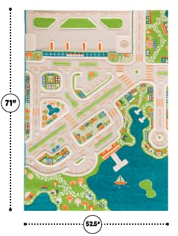 IVI Mini City Thick 3D Kids Play Mat Rug, 71" L x 53" W, Non-Toxic, Stain Resistant, Educational Montessori Activity Toys for Kids by IVI World LLC