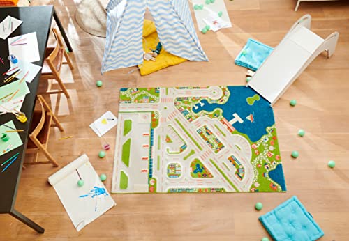 IVI Mini City Thick 3D Kids Play Mat Rug, 71" L x 53" W, Non-Toxic, Stain Resistant, Educational Montessori Activity Toys for Kids by IVI World LLC