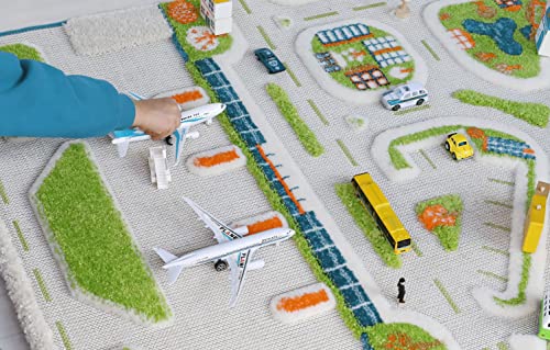 IVI Mini City Thick 3D Kids Play Mat Rug, 71" L x 53" W, Non-Toxic, Stain Resistant, Educational Montessori Activity Toys for Kids by IVI World LLC