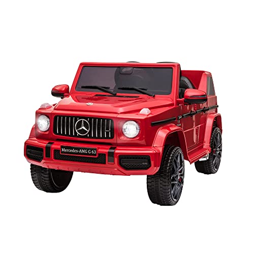 TOBBI 12V Licensed Mercedes-Benz G63 Kids Ride On Cars Toys with Remote Control,Spring Suspension System,Openable Doors,Music,LED Lights(Red) by TOBBI