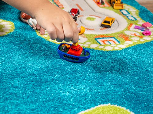IVI Mini City Thick 3D Kids Play Mat Rug, 71" L x 53" W, Non-Toxic, Stain Resistant, Educational Montessori Activity Toys for Kids by IVI World LLC