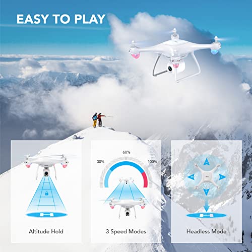 Potensic Upgraded P5 Drone with 2.7K Camera for Adults and Beginners, FPV Quadcopter Helicopter with Gravity Sensor, Trajectory Flight and 3D Flip, Altitude Hold, Headless Mode, 40 Mins Flight Time from Potensic