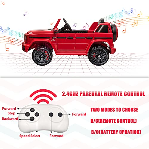 TOBBI 12V Licensed Mercedes-Benz G63 Kids Ride On Cars Toys with Remote Control,Spring Suspension System,Openable Doors,Music,LED Lights(Red) by TOBBI