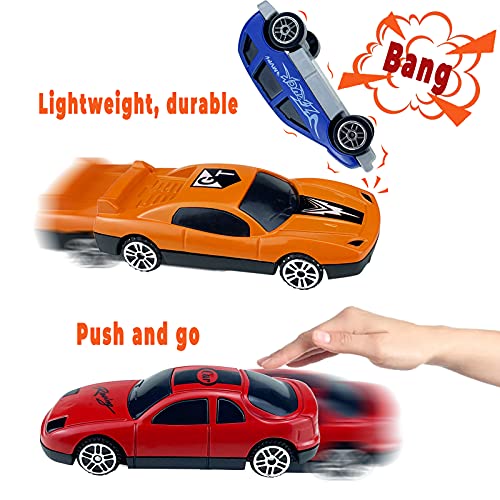 Tcvents 24 Pack Mini Plastic Vehicles & Trucks & Race Car Toys Set for Kids Toddlers Boys Girls, Ambulances/Fire Trucks/Race Cars/ Off-Road Vehicle Cars Toy Play Set for Party Favors Cake Topper by Tcvents