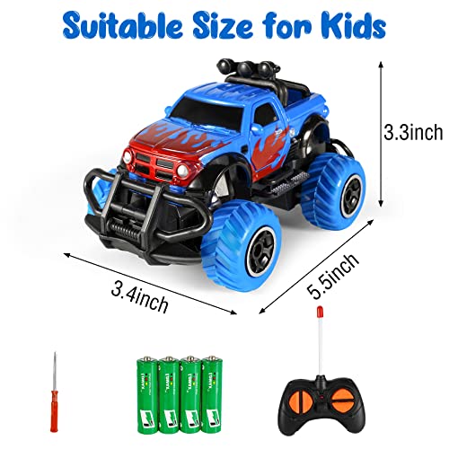 Kizeefun Remote Control Car for Toddlers, Mini RC Car for Kids, Boys and Girls with 1: 43 Scale, 4 Channels, Toy for Toddlers and Kids 3, 4, 5 ,6, 7, 8 Year Old (4 AA Batteries Included) by Kizeefun